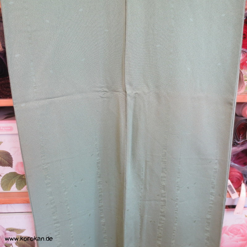 eingewebte Baum-/ Bambusstämme jade Seidendamast Iromuji Kimono