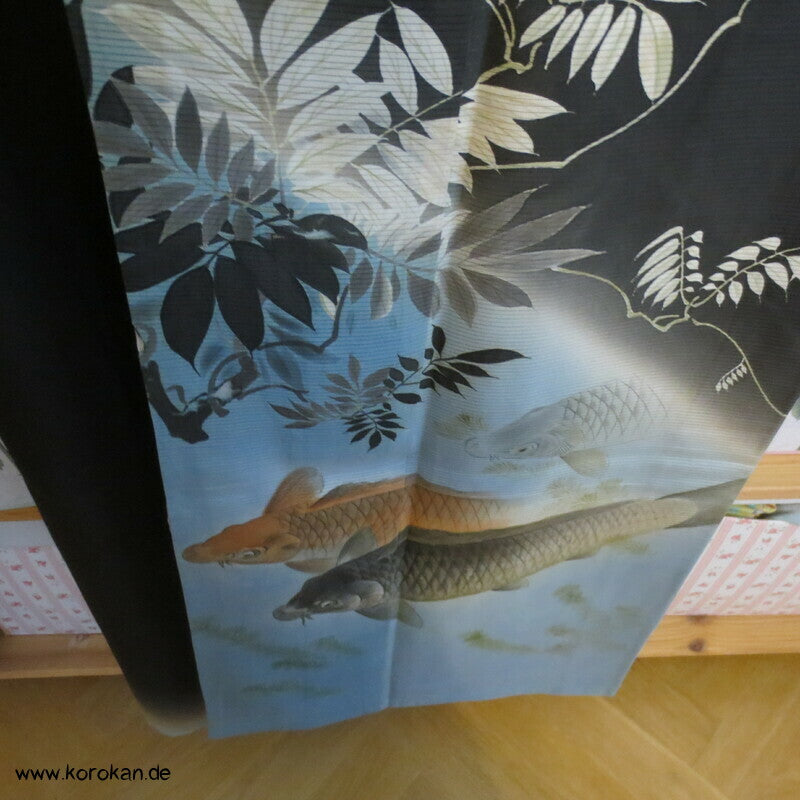 Koi Karpfenteich Tomesode Sommer Kimono Rho Seide