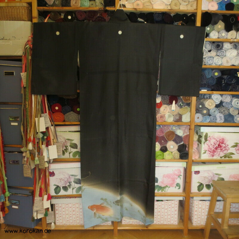 Koi Karpfenteich Tomesode Sommer Kimono Rho Seide
