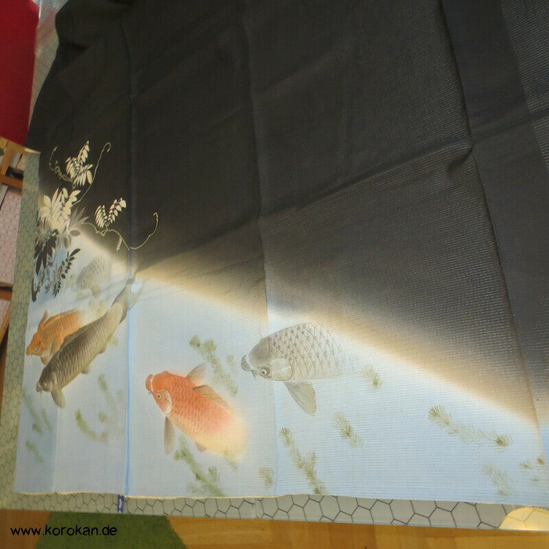 Koi Karpfenteich Tomesode Sommer Kimono Rho Seide