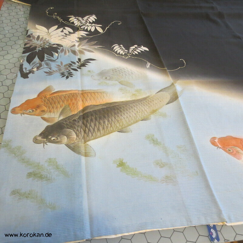 Koi Karpfenteich Tomesode Sommer Kimono Rho Seide
