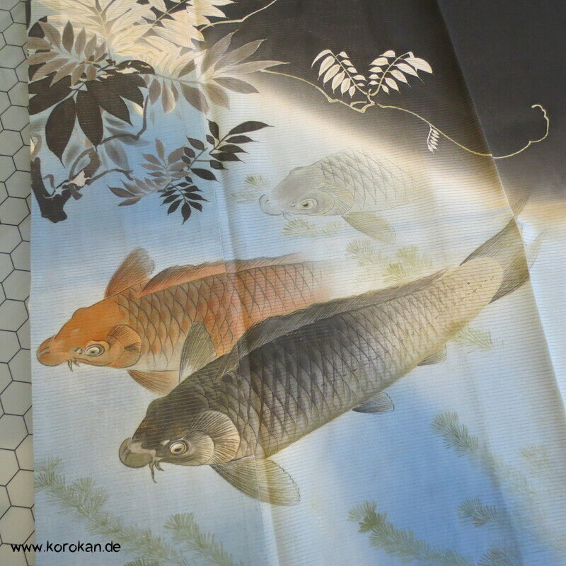 Koi Karpfenteich Tomesode Sommer Kimono Rho Seide