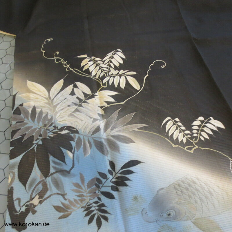 Koi Karpfenteich Tomesode Sommer Kimono Rho Seide