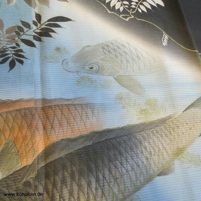Koi Karpfenteich Tomesode Sommer Kimono Rho Seide