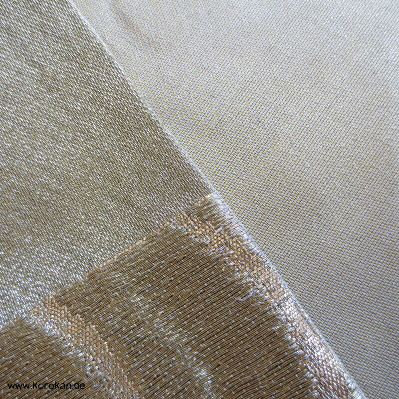 goldene Tsunami Wellen Brokat Fukuro Obi Kimonogürtel