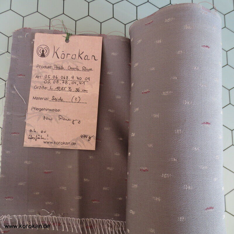 abstrakter Schneesturm Jacquard Seide, Araihari Kimono Stoffrest