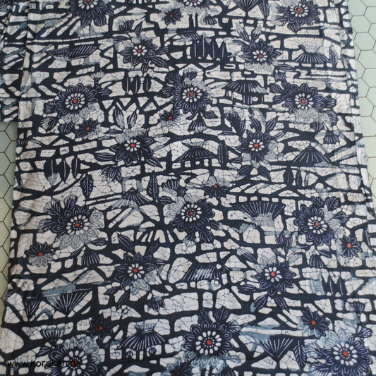 Bingata Batik Chirimen Crepe Seide, Araihari Kimono