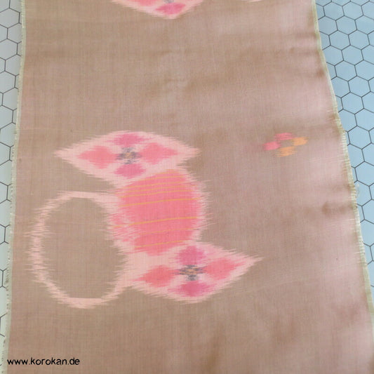 Araihari 1930'er Kimono Stoff, Rauten und Kreise, modernistisch