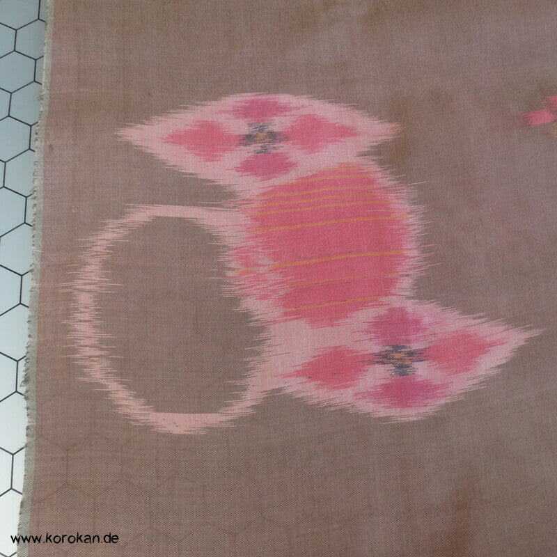 Araihari 1930'er Kimono Stoff, Rauten und Kreise, modernistisch