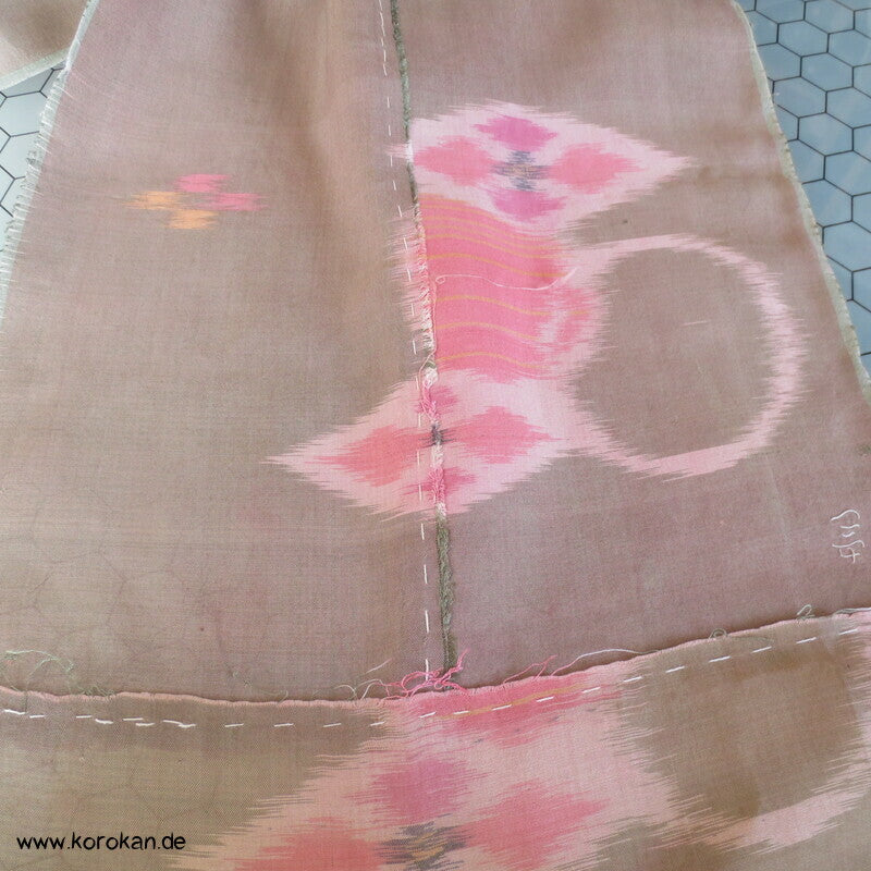 Araihari 1930'er Kimono Stoff, Rauten und Kreise, modernistisch