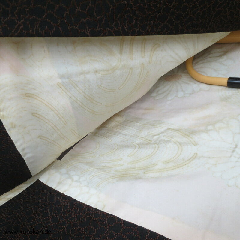 Seiden Urushi Schneeflocken Haori (Abend - ) Kimono Jacke, mit Himo