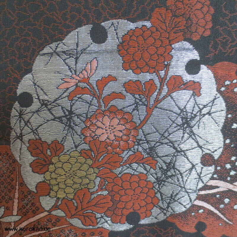 Seiden Urushi Schneeflocken Haori (Abend - ) Kimono Jacke, mit Himo