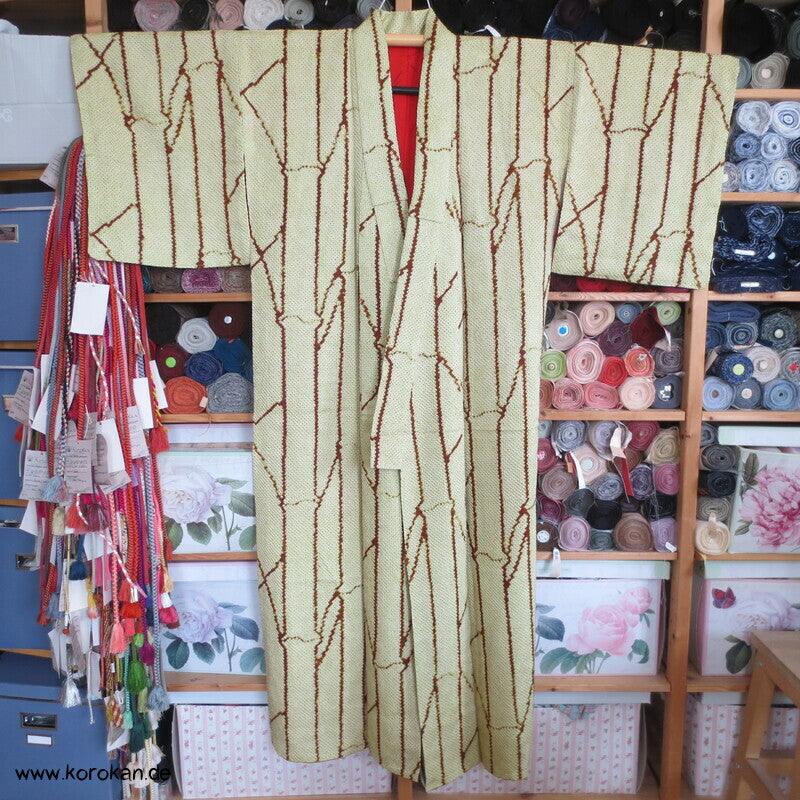 Full Shibori Bambusstäbe Wald Komon Kimono