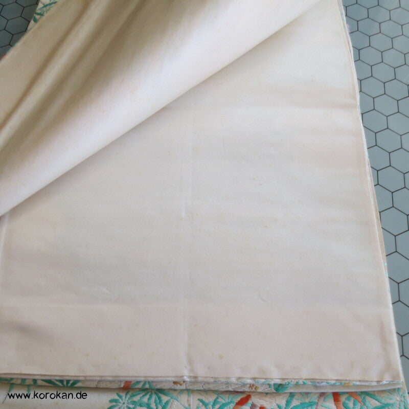 Fukuro Obi Seidenbrokat Portukal Blüten und Blätter
