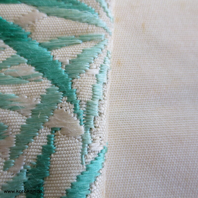Fukuro Obi Seidenbrokat Portukal Blüten und Blätter
