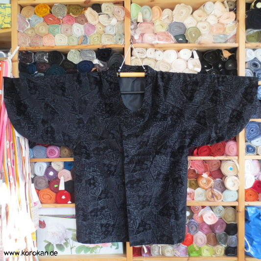 moderne japanische Michiyuki Ausbrenner Samt Kimono Raglanjacke