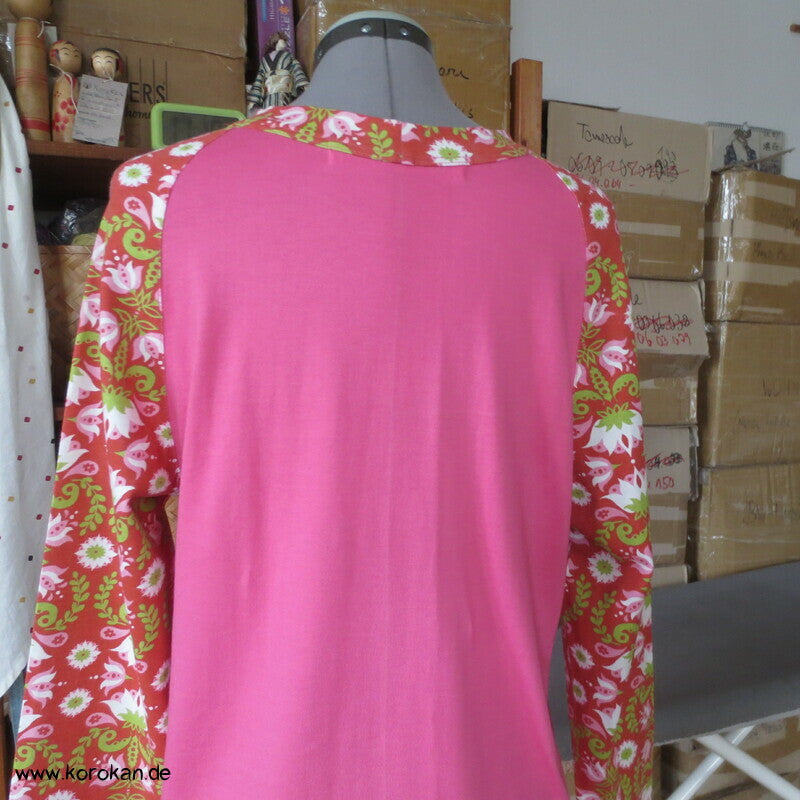 Raglan Kombishirt - gemustert und uni  Baumwoll Jersey Gr. M