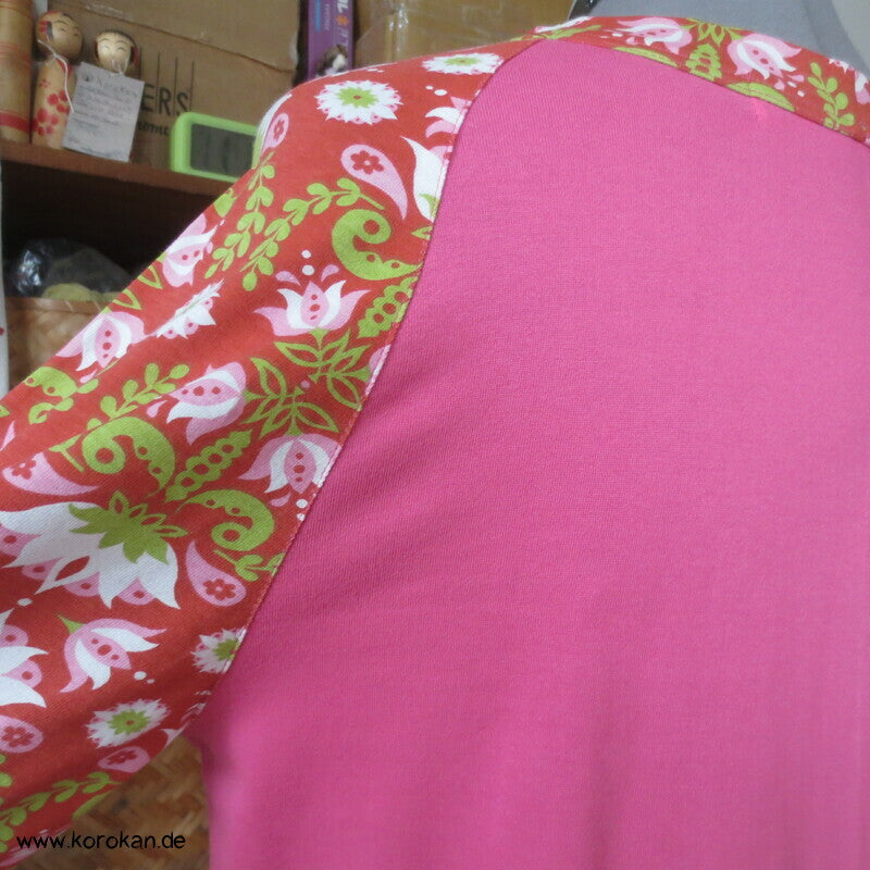 Raglan Kombishirt - gemustert und uni  Baumwoll Jersey Gr. M