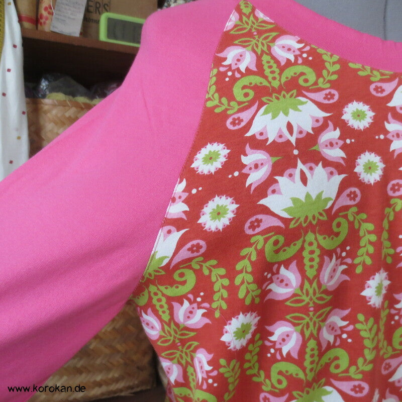 Raglan Kombishirt - gemustert und uni  Baumwoll Jersey Gr. M