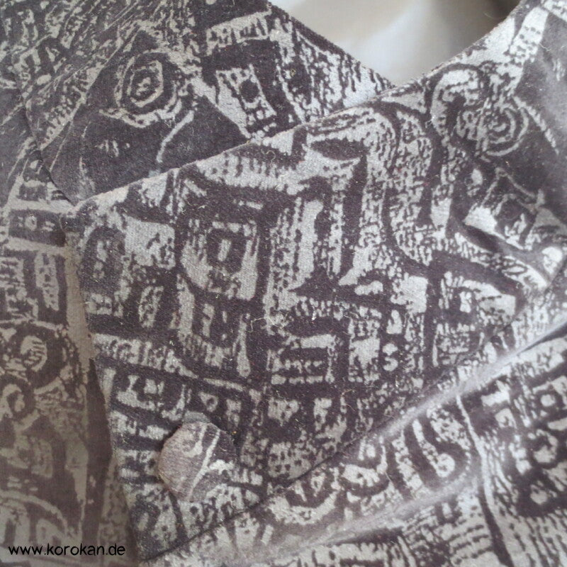 moderne japanische Michiyuki Ausbrenner Samt Kimono Raglanjacke