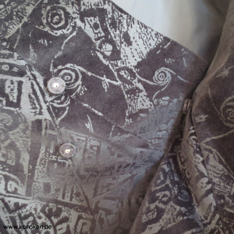 moderne japanische Michiyuki Ausbrenner Samt Kimono Raglanjacke