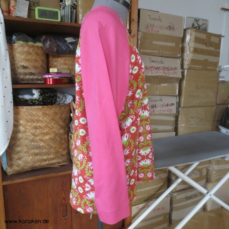 Raglan Kombishirt - gemustert und uni  Baumwoll Jersey Gr. M