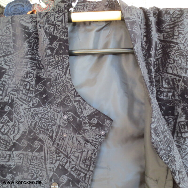 moderne japanische Michiyuki Ausbrenner Samt Kimono Raglanjacke