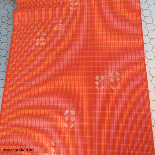Karo, Blumen Kasuri Kimono Wollstoff