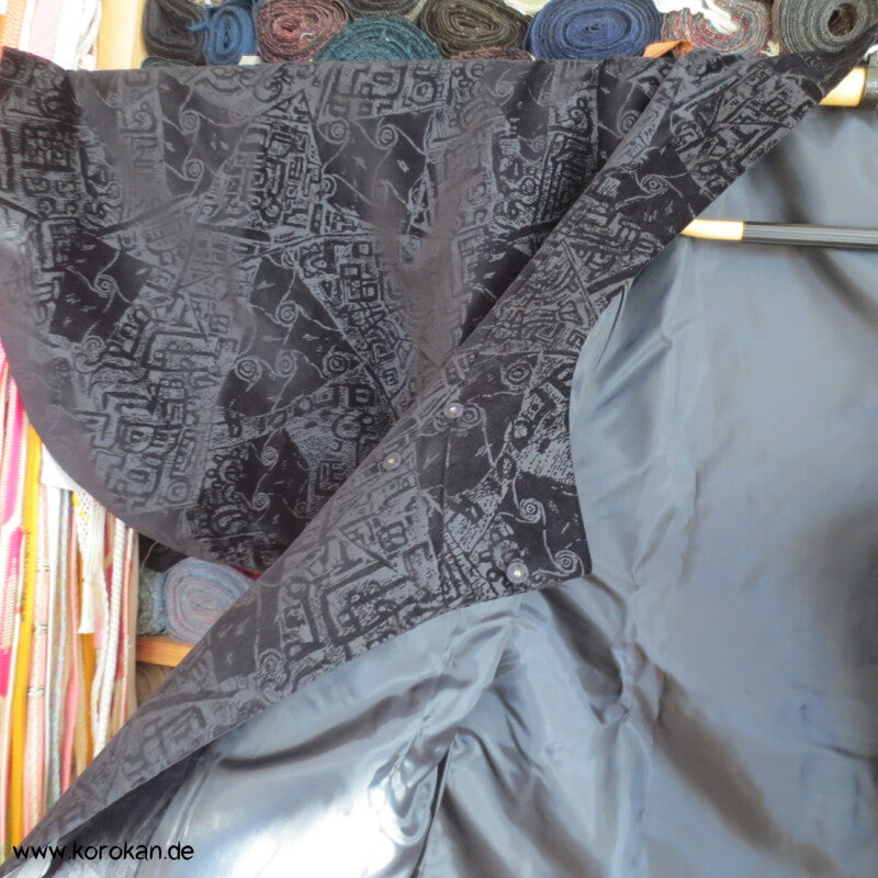 moderne japanische Michiyuki Ausbrenner Samt Kimono Raglanjacke
