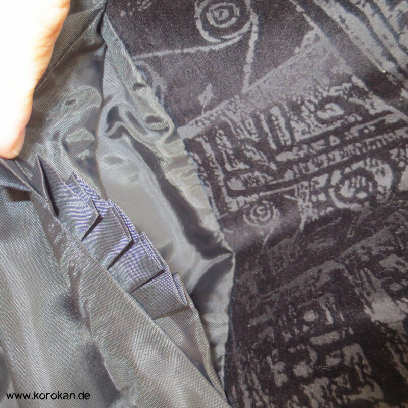 moderne japanische Michiyuki Ausbrenner Samt Kimono Raglanjacke