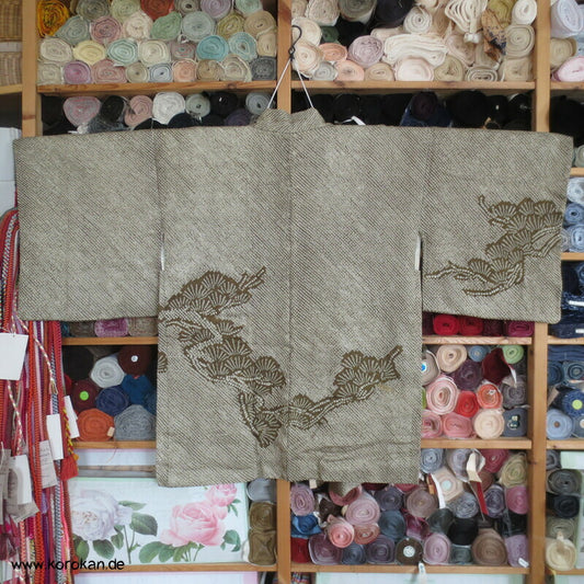 Full Shibori Pinienmuster Seiden Haori Kimono Jacke