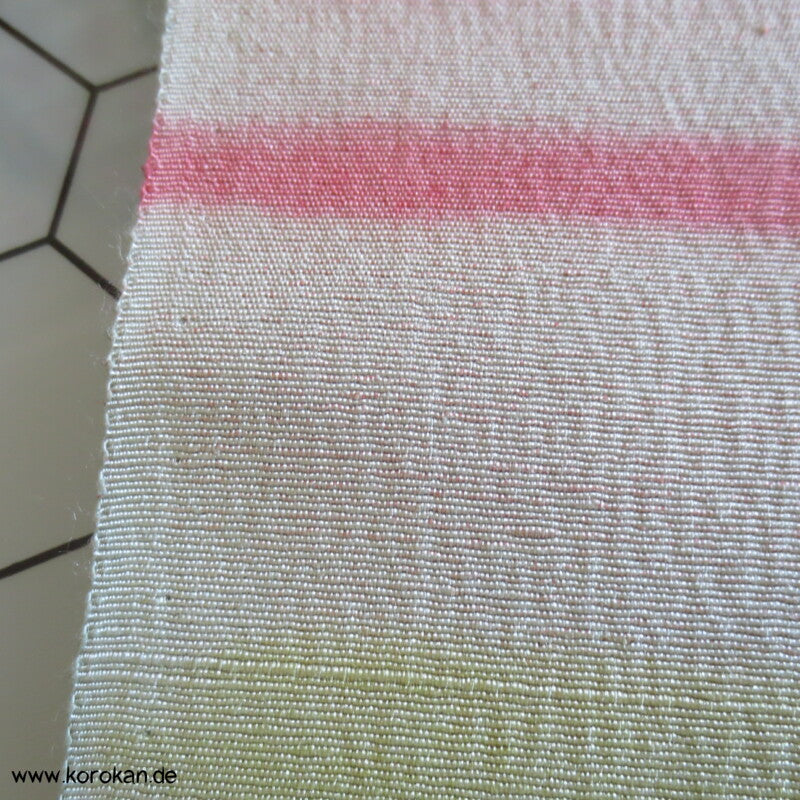 handgemalte Streifen Kimono dicke Tsumugi Crepe Seide