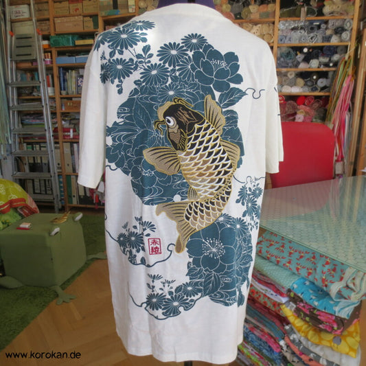 aufwändig besticktes Shirt mit Rückenmotiv Koi