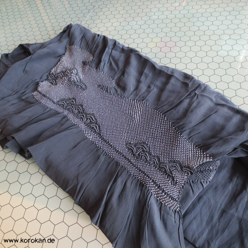 Kiefern Shibori Heko Obi - Chirimen Crepe