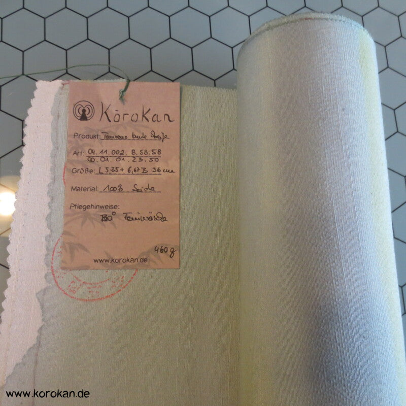 handgemalte Streifen Kimono dicke Tsumugi Crepe Seide