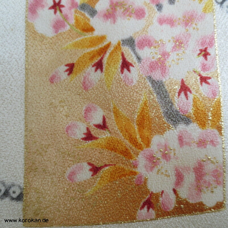 Wellen, Tanzaku mit Golddruck Komon Kimono