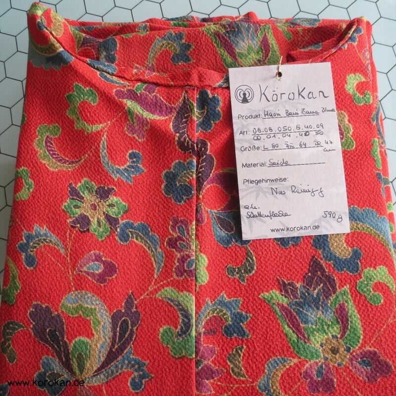 Haori Kimono Jacke Bingata Seidencrepe Blumenarabesken