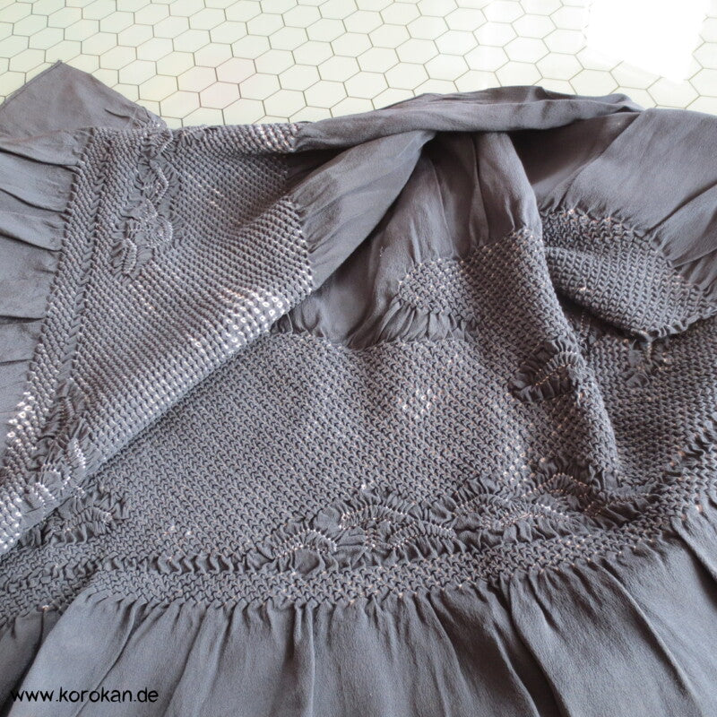 Kiefern Shibori Heko Obi - Chirimen Crepe