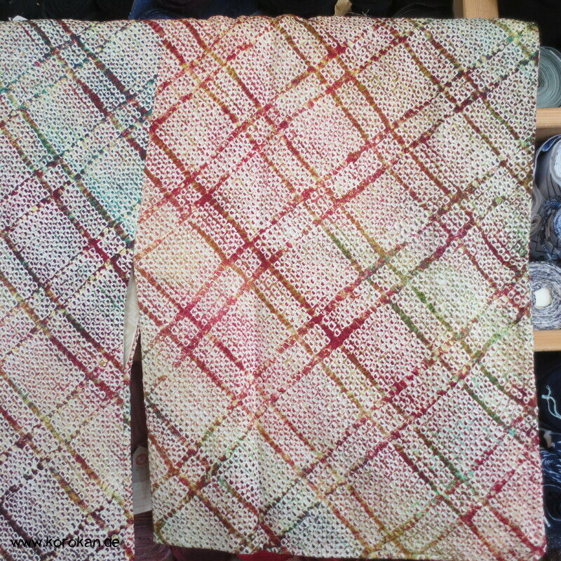 Full Shibori buntes diagonales Gitter Michiyuki Jacke