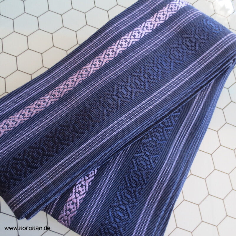 Kaku Kimono Gürtel Hakata, blau - flieder