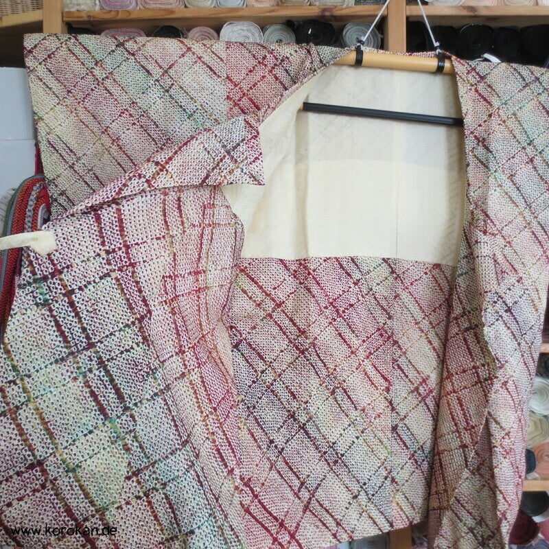 Full Shibori buntes diagonales Gitter Michiyuki Jacke