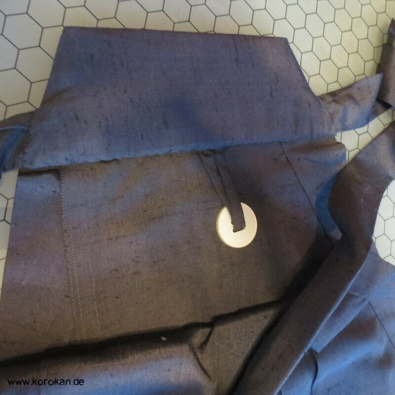 anthrazit graue Tsumugi Seiden Hakama  - Umanori Hosentyp - Anfertigung neu