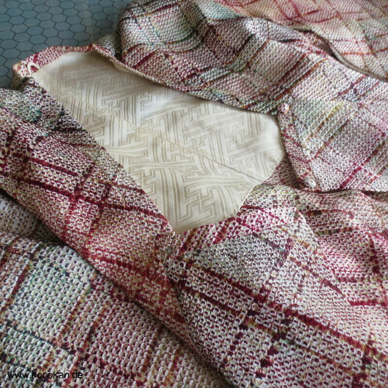 Full Shibori buntes diagonales Gitter Michiyuki Jacke