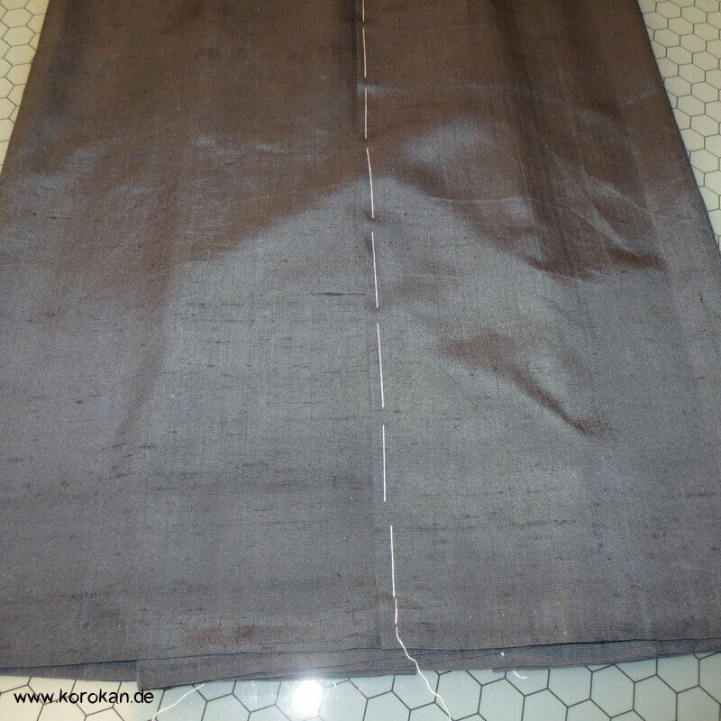 anthrazit graue Tsumugi Seiden Hakama  - Umanori Hosentyp - Anfertigung neu