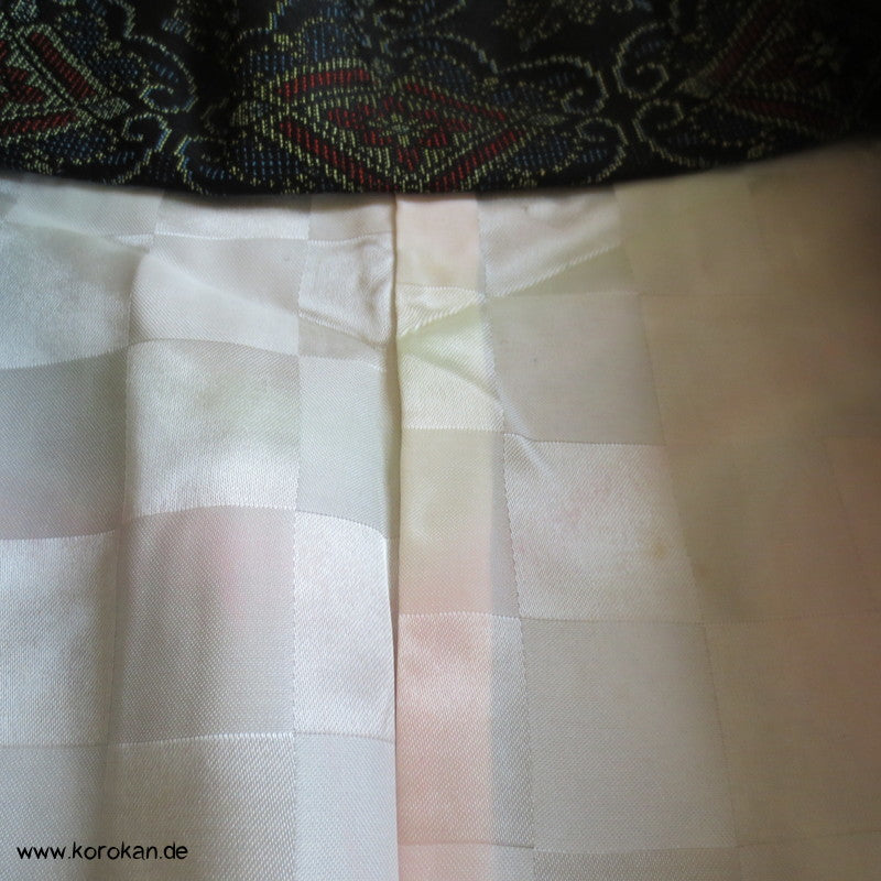 Wolljacquard Haori Kimono Jacke - mit Korallen Himo