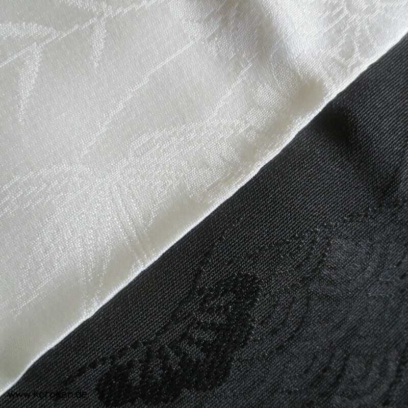Multi Muster Rinzu schwarze Seiden Damast Haori