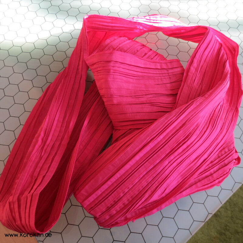 Heko Han Haba Yukata Kimno Obi - Crinkle Pink