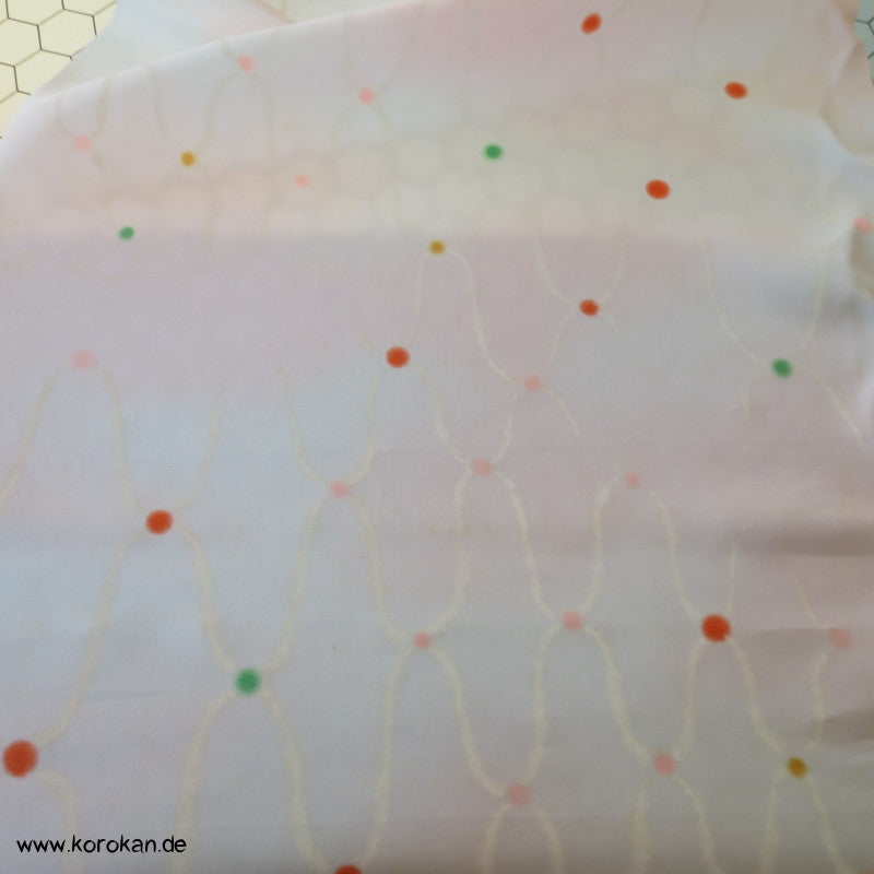 Übernetz, bunte Punkte Juban Kimono Seidencrepe