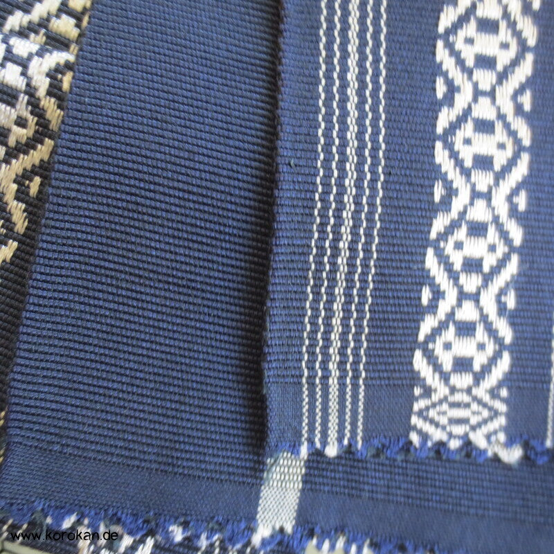 Kaku Kimono Gürtel Hakata, blau - weiß