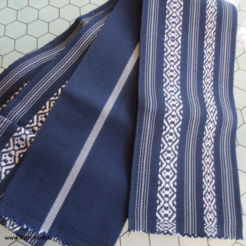Kaku Kimono Gürtel Hakata, blau - weiß